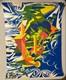 Vintage Psychedelic Blacklight Poster Abstract 1960's 1967 Original