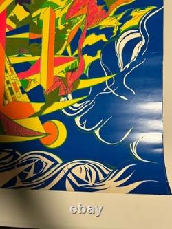 Vintage Psychedelic Blacklight Poster Abstract 1960's 1967 Original