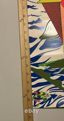Vintage Psychedelic Blacklight Poster Abstract 1960's 1967 Original