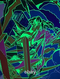 Vintage Psychedelic Blacklight Poster Abstract 1960's or early 1970's Original