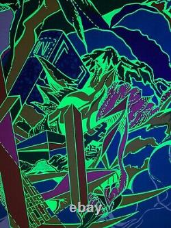 Vintage Psychedelic Blacklight Poster Abstract 1960's or early 1970's Original