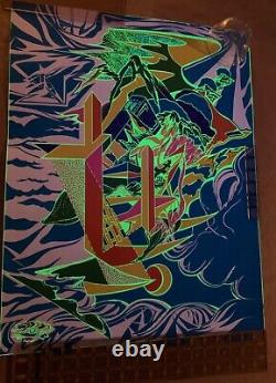 Vintage Psychedelic Blacklight Poster Abstract 1960's or early 1970's Original