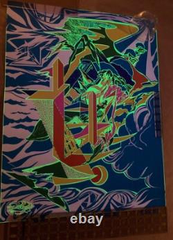 Vintage Psychedelic Blacklight Poster Abstract 1960's or early 1970's Original
