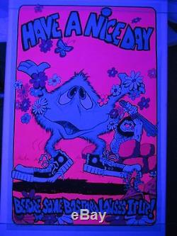 Vintage Psychedelic Blacklight Poster HAVE A NICE DAY. BEFORE. 1973 LITHO RARE