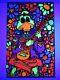 Vintage Psychedelic Blacklight Poster Hippie Daisy Peace Ravi Duck 1968 Rare