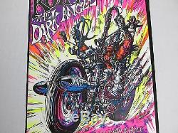 Vintage Psychedelic Blacklight Poster KOTH DARK ANGEL EARTH IS HELL MOTORCYCLE