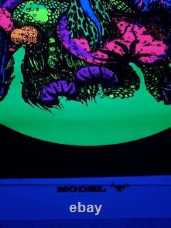 Vintage Psychedelic Blacklight Poster MODEL T Velvet Collectible Car Poster RARE