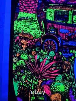 Vintage Psychedelic Blacklight Poster MODEL T Velvet Collectible Car Poster RARE