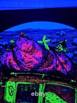 Vintage Psychedelic Blacklight Poster MODEL T Velvet Collectible Car Poster RARE