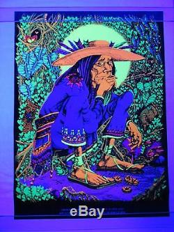 Vintage Psychedelic Blacklight Poster SAN MEZCALITO by Rick Griffin THE PATRON