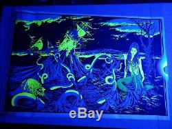 Vintage Psychedelic Blacklight Poster THE STORM 1970 by Bunnell Kraken Mermaid 3