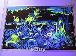 Vintage Psychedelic Blacklight Poster THE STORM 1970 by Bunnell Kraken Mermaid 3