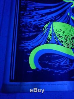 Vintage Psychedelic Blacklight Poster THE STORM 1970 by Bunnell Kraken Mermaid 3