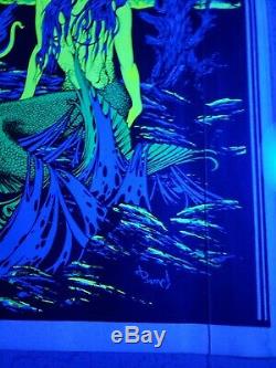 Vintage Psychedelic Blacklight Poster THE STORM 1970 by Bunnell Kraken Mermaid 3