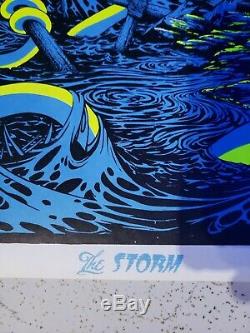 Vintage Psychedelic Blacklight Poster THE STORM 1970 by Bunnell Kraken Mermaid 3