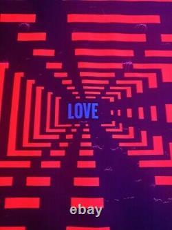 Vintage Psychedelic Blacklight Poster Trippy Hippie LOVE MAZE