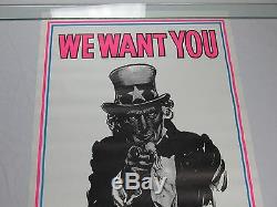 Vintage Psychedelic Blacklight Poster Uncle Sam Clean Up Your Room VERY COOL NOS