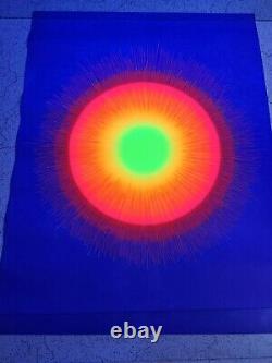 Vintage Purple Starburst Synthetic Trips Black Light Poster Psychedelic 1970s
