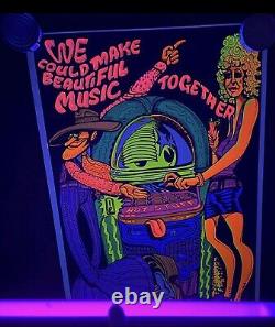 Vintage R J Ward 1970s Black Light Poster We could Make Beautiful Music Together