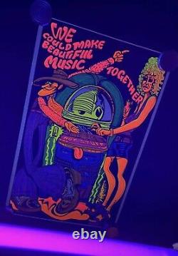 Vintage R J Ward 1970s Black Light Poster We could Make Beautiful Music Together