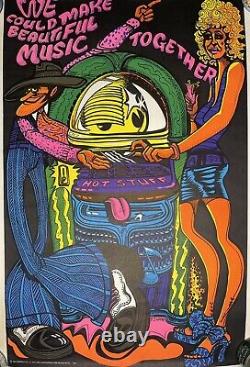 Vintage R J Ward 1970s Black Light Poster We could Make Beautiful Music Together