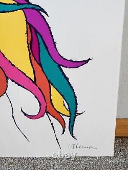 Vintage Rainbow Colored Big Hair Woman Lady 1970's Groovy Hip POSTER By N LEUMAN