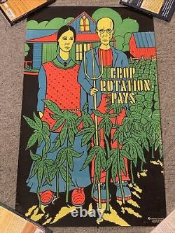 Vintage Rare Crop Rotation Pays Blacklight Poster Compass Points