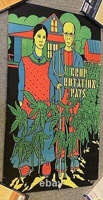 Vintage Rare Crop Rotation Pays Blacklight Poster Compass Points