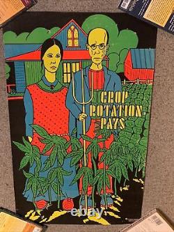 Vintage Rare Crop Rotation Pays Blacklight Poster Compass Points