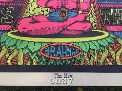 Vintage Rare India Black Light Poster Psychedelic 23x35 Orbit Graphics Art 1968