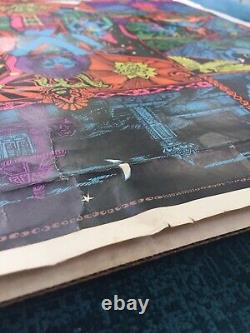 Vintage Rare India Black Light Poster Psychedelic 23x35 Orbit Graphics Art 1968