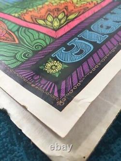 Vintage Rare India Black Light Poster Psychedelic 23x35 Orbit Graphics Art 1968