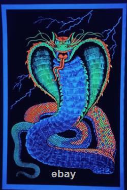 Vintage Rare King Cobra Blacklight Poster, Scorpio Posters, Inc. Snake