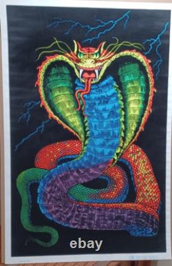 Vintage Rare King Cobra Blacklight Poster, Scorpio Posters, Inc. Snake