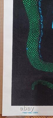 Vintage Rare King Cobra Blacklight Poster, Scorpio Posters, Inc. Snake