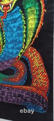 Vintage Rare King Cobra Blacklight Poster, Scorpio Posters, Inc. Snake