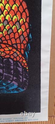 Vintage Rare King Cobra Blacklight Poster, Scorpio Posters, Inc. Snake