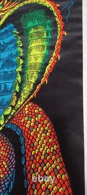 Vintage Rare King Cobra Blacklight Poster, Scorpio Posters, Inc. Snake