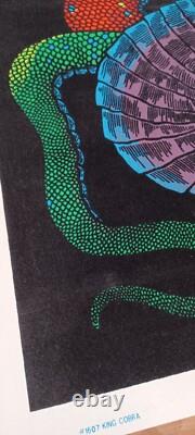 Vintage Rare King Cobra Blacklight Poster, Scorpio Posters, Inc. Snake