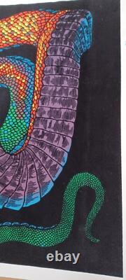 Vintage Rare King Cobra Blacklight Poster, Scorpio Posters, Inc. Snake