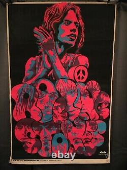 Vintage Rolling Stones Black Light Poster Not A Reprint Original