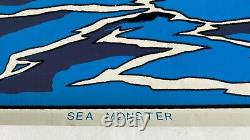 Vintage SEA MONSTER Blacklight Poster #1610 1980 Scorpio NY Velvet Flocked Neon