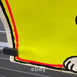 Vintage SNOOPY FOR PRESIDENT Blacklight Poster 1968 Anti War RARE Leslie Tobin