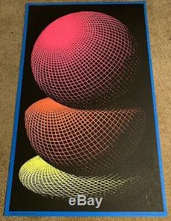 Vintage SPHERES Blacklight Poster Original Escher NOS Silk Screened