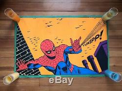 Vintage SPIDERMAN MARVEL THIRD EYE Black Light Poster 4016 Gil Kane USED Damage