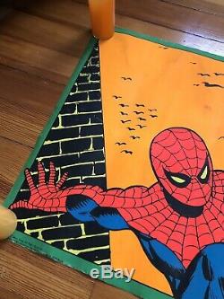 Vintage SPIDERMAN MARVEL THIRD EYE Black Light Poster 4016 Gil Kane USED Damage