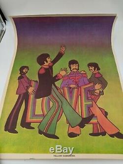 Vintage San Francisco Poster co The Beatles Yellow Submarine Black light poster