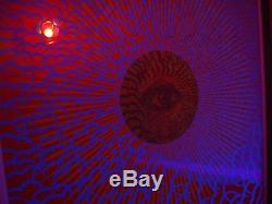 Vintage Satty GATES of EDEN blacklight poster Psychedelic color wheel Satanic 69