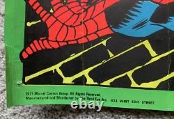 Vintage Spiderman Marvel Third Eye Black Light Poster 4016 Gil Kane Used Damage