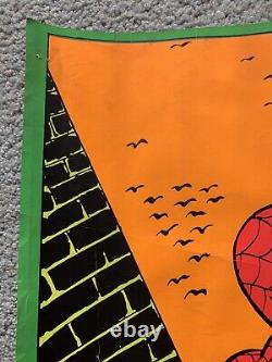 Vintage Spiderman Marvel Third Eye Black Light Poster 4016 Gil Kane Used Damage